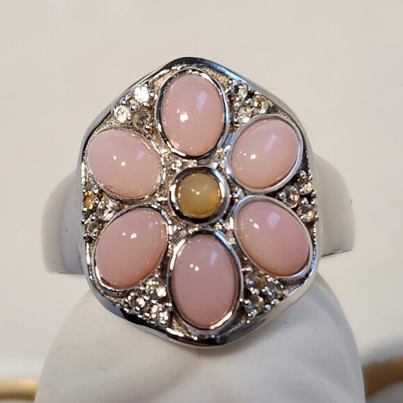 VTG NIB 925 Pink Ethiopian Opal Ring Size 11 - Picture 9 of 11